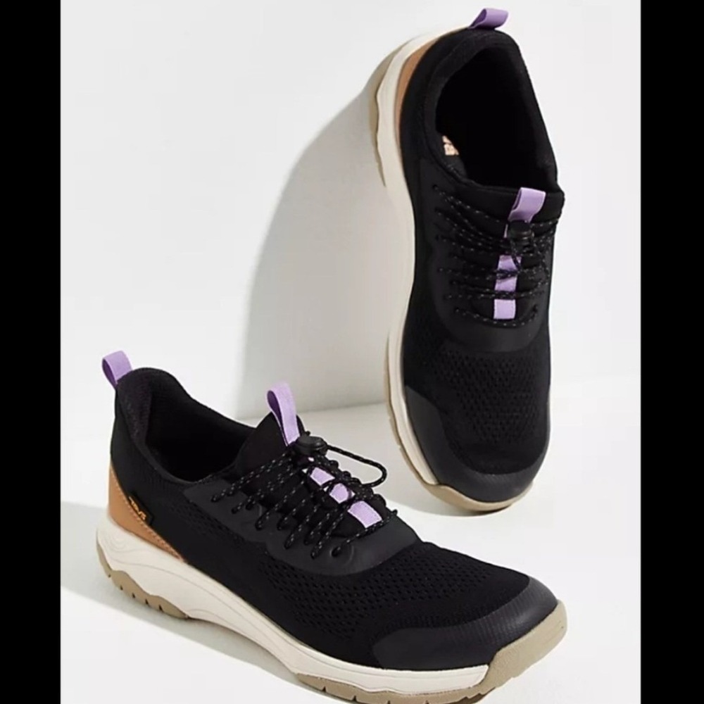 Teva Gateway Swift Hiking Shoes Womens Black Purple Bungee Lace Trail Sneakers‎